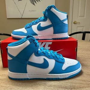 Size 11 Nike Dunk High “Laser Blue” Athletic Sneakers DD1399-400